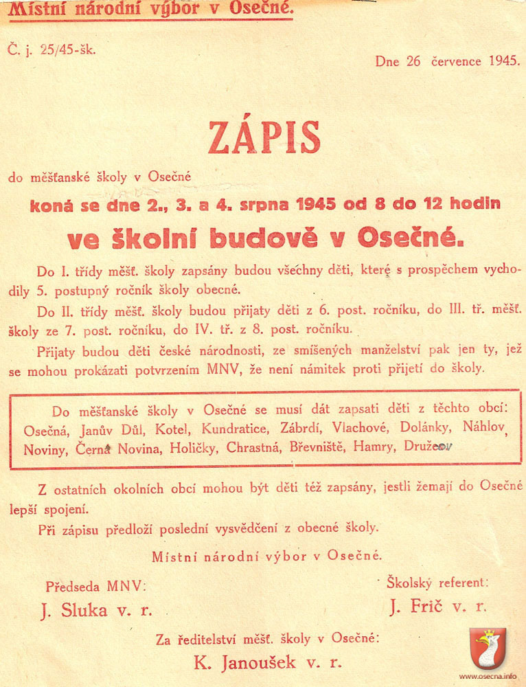 Fotokronika školy v Osečné - historická fotografie 10